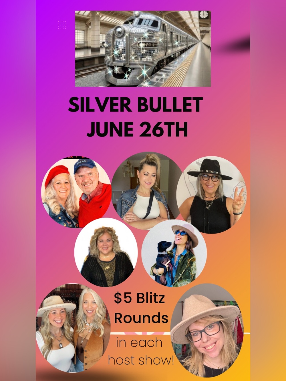 Official Silver Bullet Train Event!
June 26th $5 BLITZ in each show! - Picture 1 of 15